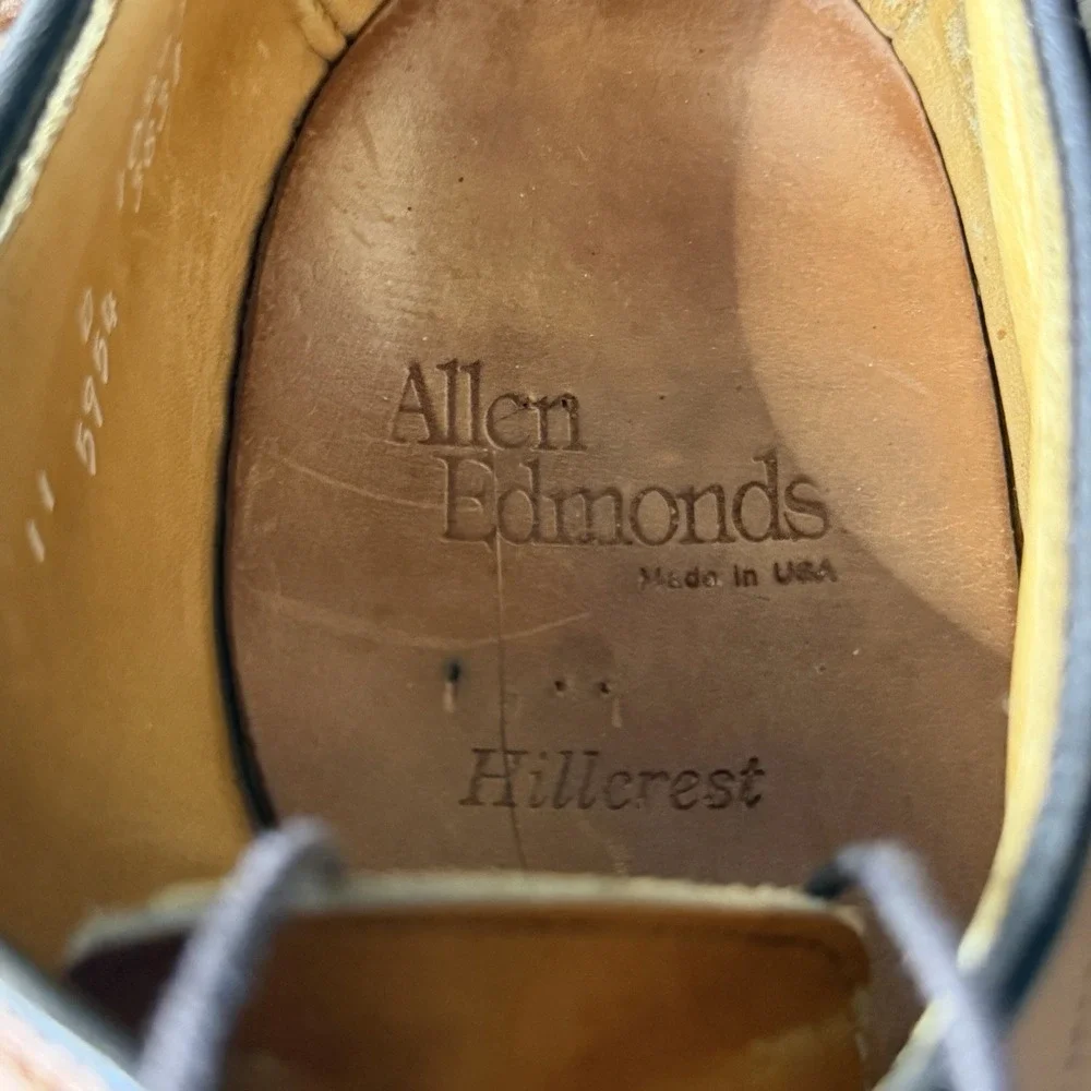 Allen Edmonds Hillcrest Brown Bicycle Toe Oxford Derby‎ Dress Shoes Mens Size 11